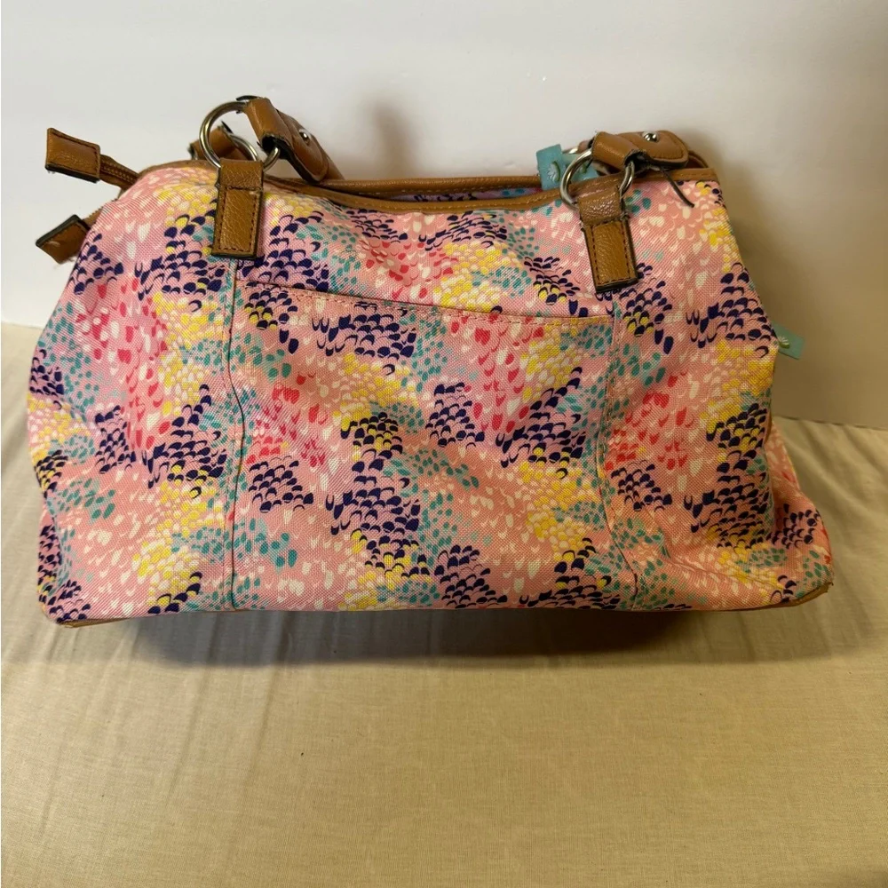 Lily‎ Bloom Multicolor Baby Bag with Tan Straps